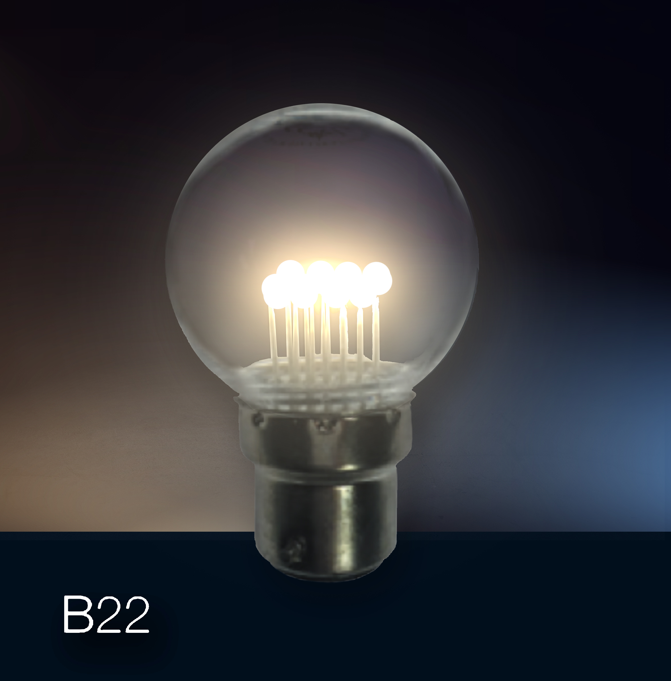 LED žárovka s objímkou B22, barva studená bílá