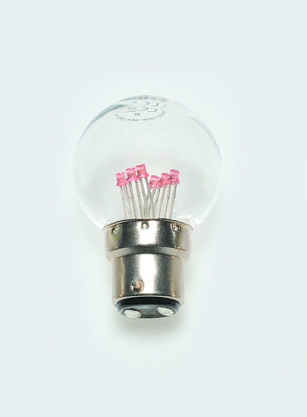LED žárovka s objímkou B22, barva červená