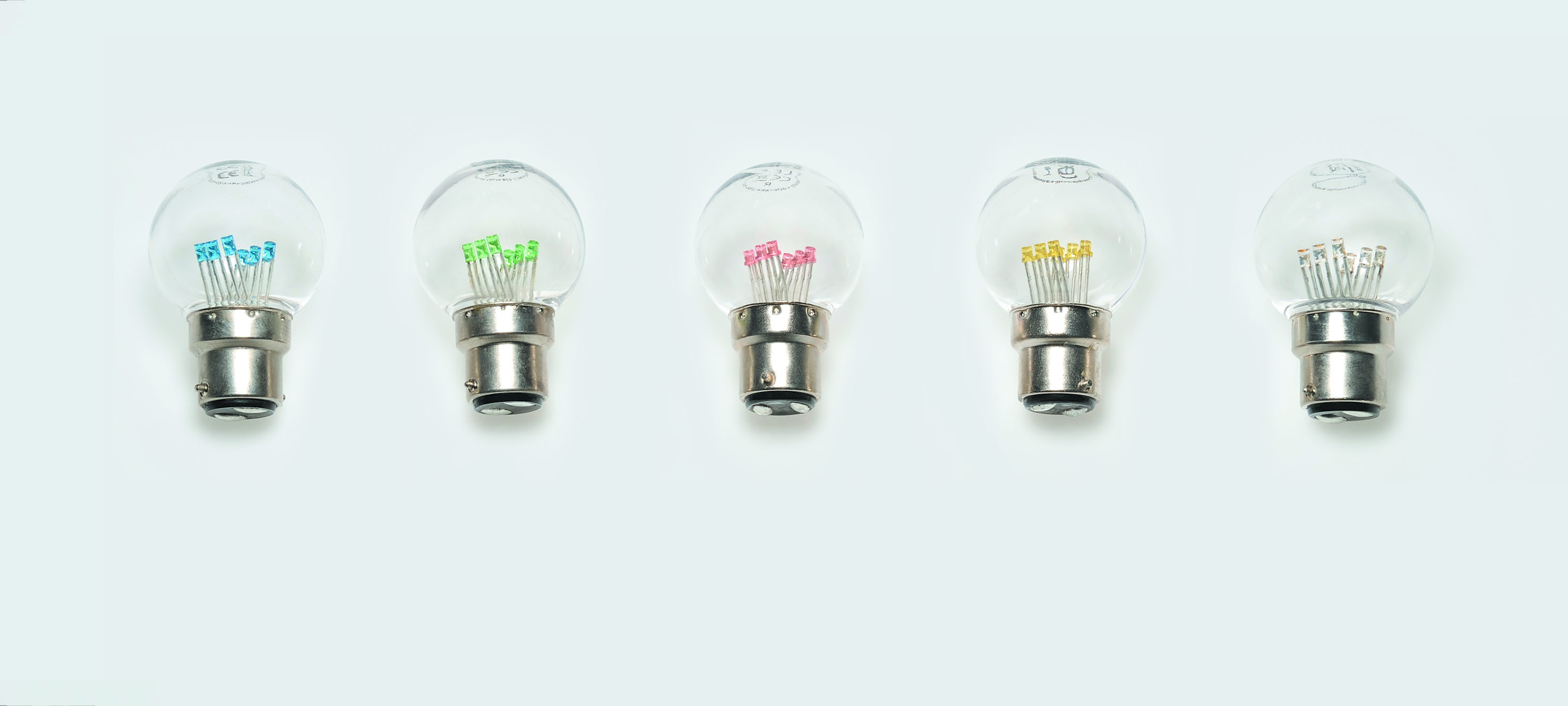 LED žárovka s objímkou B22, barva oranžová